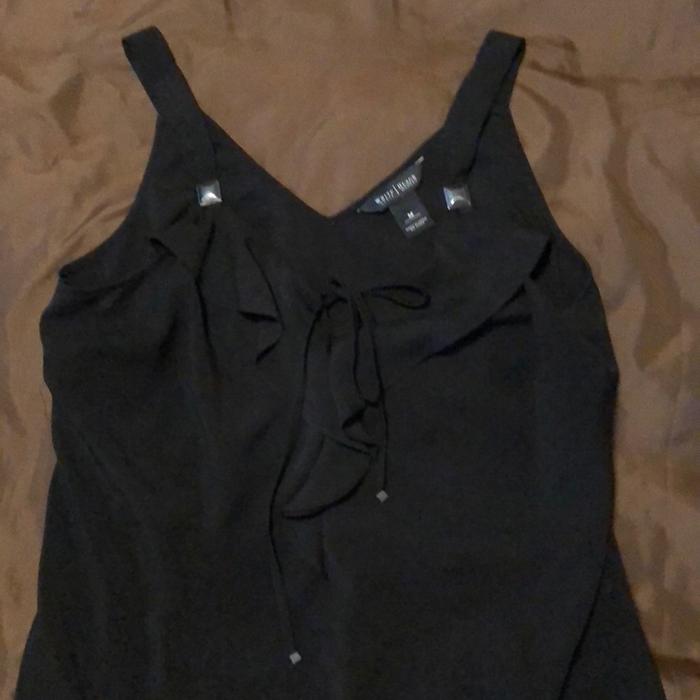 WHBM Black Cami with Silver Hardware